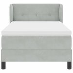 Lit Box Spring vidaXL avec Matelas Gris clair 90x190 cm en Velours