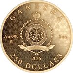 Pièce de monnaie en Or 250 Dollars g 31.1 (1 oz) Millésime 2026 Hindu Pantheon GANESHA (PRÉCOMMANDE)