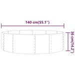 vidaXL Lit surélevé de jardin Acier galvanisé 140x140x36cm Vert