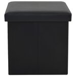 vidaXL Tabourets de rangement pliables lot de 2 noir similicuir