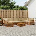 vidaXL Ensemble de canapés d'extérieur 8 pc Naturel et Beige