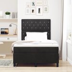 vidaXL Lit à ressorts avec matelas Noir 120 x 200 cm tissu