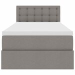 vidaXL Lit avec rangement et matelas avec matelas Taupe 100 x 200 cm