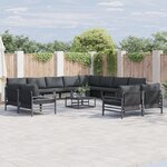 vidaXL Ensemble de canapé de jardin 13 Pièces Anthracite Acier