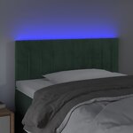 vidaXL Tête de lit à LED Vert foncé 90x5x78/88 cm Velours