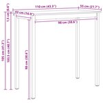vidaXL Table de bar Blanc 110 x 55 x 105 cm Bois de pin massif