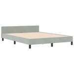 lit vidaXL Gris clair 160x200 cm Velours