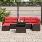vidaXL Ensemble de canapé de jardin 8 Pièces Marron Poly rotin