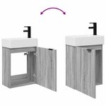 vidaXL Meuble de salle de bain avec robinet Sonoma gris