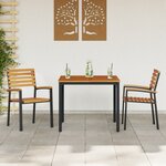 vidaXL Ensemble de salle à manger de jardin 3 pièces en bois massif d'acacia et métal