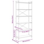 vidaXL Bibliothèque Chêne noir 80 x 30 x 188 cm Bois et Acier