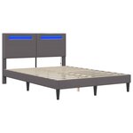 vidaXL Cadre de lit avec bandes LED Gris 120 x 200 cm Simili cuir