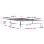 vidaXL Cadre de lit chêne marron 140x190 cm bois d'ingénierie et métal