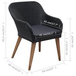 vidaXL Ensemble à manger d'extérieur 9Pièces coussins résine tressée noir