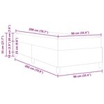 vidaXL Cadre de lit avec matelas Gris 90 x 200 cm tissu
