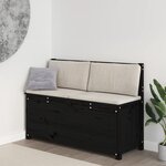 vidaXL Banc Noir 110x41x76 5 cm Bois de pin massif