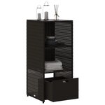 vidaXL Armoire de rangement de jardin noir 50x55x115 cm résine tressée