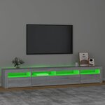 vidaXL Meuble TV avec lumières LED Sonoma gris 240x35x40 cm