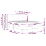 vidaXL Cadre de lit avec matelas Rose 120 x 200 cm Velours