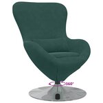 vidaXL Fauteuil œuf Vert foncé 63 x 73 x 90 cm Velours
