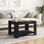 vidaXL Table basse avec LED noir 73x53x45 cm bois d'ingénierie