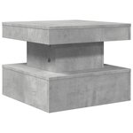 vidaXL Table basse avec lumières LED gris béton 50x50x40 cm