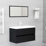 vidaXL Ensemble de meubles salle de bain 2 Pièces noir bois d'ingénierie