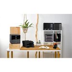 Corbeille à courrier ECO BLACK en polypropylène recyclé - Dim : L 25,5 x H 6,5 x P 34,7 cm. Coloris noir