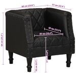 vidaXL Chaise cabriolet Noir Cuir véritable de chèvre