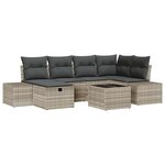 vidaXL Ensemble de canapé de jardin 7 Pièces Gris clair 55 x 62 x 69 cm