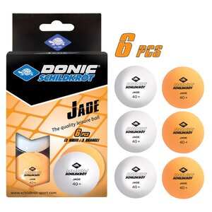 Schildkröt 608509 - Balles de tennis de table Jade blanches et oranges de qualité Poly 40+