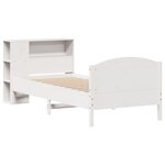 vidaXL Lit bibliothèque sans matelas blanc 75x190cm bois de pin massif