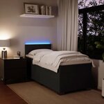 vidaXL Sommier à lattes de lit avec matelas noir 90x190 cm simple velours