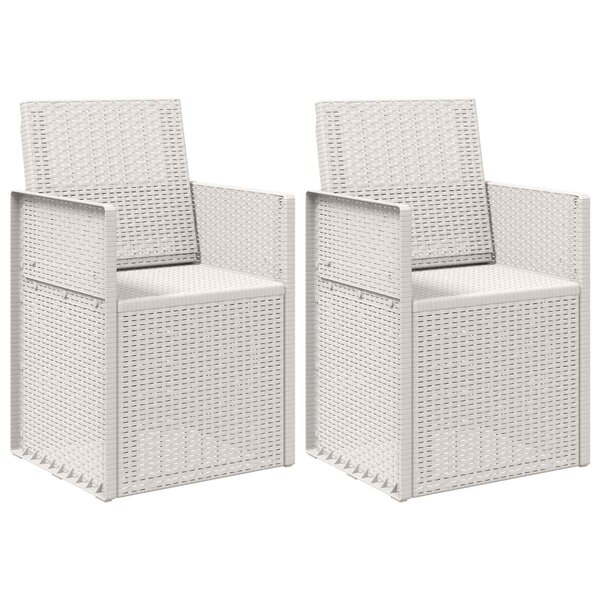 vidaXL Chaises de jardin salle à manger 2 pc Blanc PP