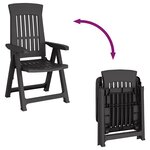 vidaXL Chaises inclinables de jardin lot de 2 anthracite PP