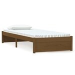 vidaXL Cadre de lit sans matelas marron miel bois massif 75x190 cm