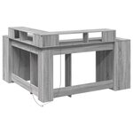 Bureau table poste de travail meuble d'ordinateur informatique étude et lumières LED sonoma 152 x 152 x 91cm bois ingénierie gris 02_0023808