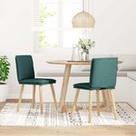 vidaXL Chaises à manger lot de 2 vert foncé tissu