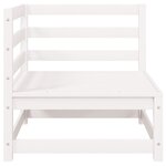 vidaXL Canapé d'angle de jardin blanc bois de pin massif