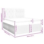 vidaXL Sommier à lattes de lit avec matelas Noir 200x200 cm Tissu
