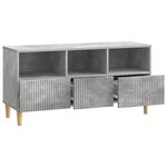 vidaXL Meuble TV 102 x 34 5 x 50 cm Gris béton Bois d'ingénierie
