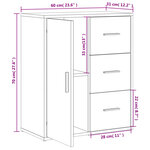 vidaXL Buffet chêne sonoma 60x31x70 cm bois d'ingénierie