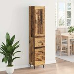 vidaXL Haut Armoire Bois Ancien 34 5 x 34 x 180 cm Bois d'ingénierie