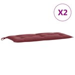 vidaXL Coussins de banc de jardin lot de 2 rouge bordeaux mélangé