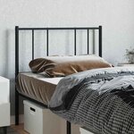 vidaXL Tête de lit de remplacement métal noir 90 cm