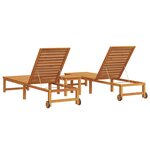 vidaXL Chaise longue avec table Bois massif d'acacia