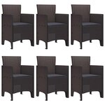vidaXL Ensemble de salle à manger pour jardin 7 Pièces Marron Rattan Polt
