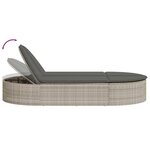 vidaXL Chaise longue double avec coussins gris clair résine tressée