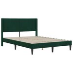 vidaXL Cadre de lit avec tête de lit Vert foncé 140 x 200 cm Velours