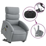 vidaXL Fauteuil de massage inclinable Gris clair Tissu